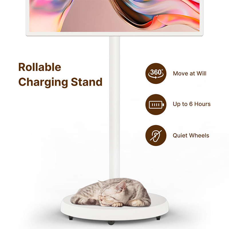 21.5 Inch Mini Smart LED TV Full HD 1080P Portable Touch Screen with Stand for Living Room Use