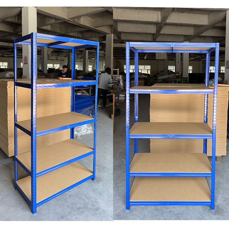 5 tiers galvanized racks steel bolt less storage mdf board  shelf for grocery store retail display