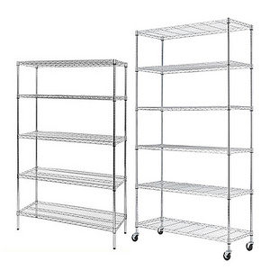 Multi-functional Metal Storage Rack 6 Tier Industrial Stainless Steel Wire Shelving Unit