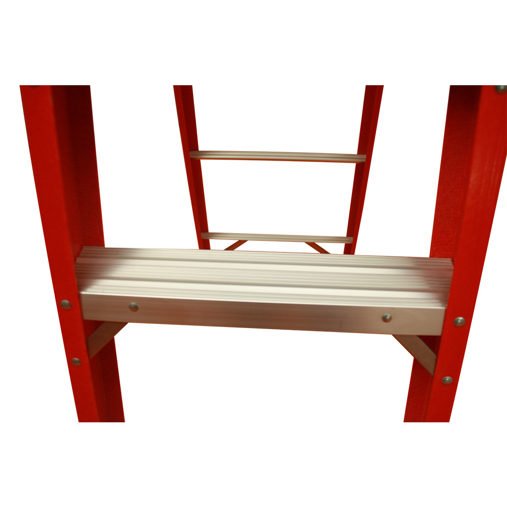 Step Ladder Foldable Fiberglass High Load Capacity Red Industrial Ladders Insulation Ladders