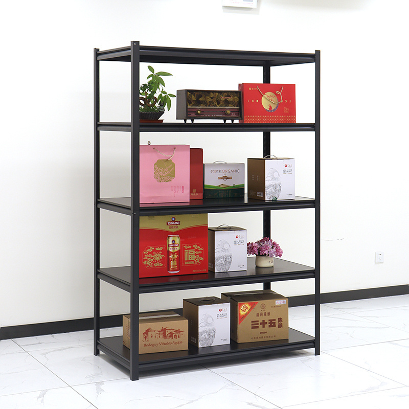 Heavy duty metal boltless adjustable shelving units rack large steel boltless concealed holes racking shelves black