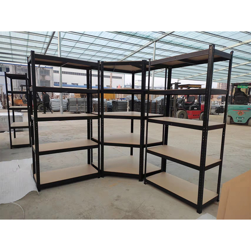 5 Tiers Boltless Rivet Racking System Z Beam Heavy Duty Boltless Metal Steel Industrial Shelving Unit Black Custom Boltless Rack