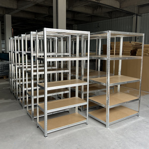 5 tiers galvanized racks steel bolt less storage mdf board  shelf for grocery store retail display