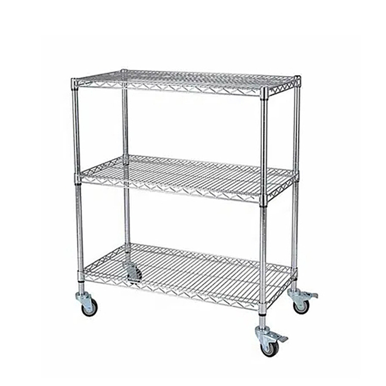 Good Price Wholesale 18 x 48 x 72 Inch 5 Tier Garage Metal Chrome Wire Shelving Rack