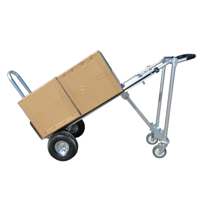 Aluminum folding shopping trolley hand cart with large wheels