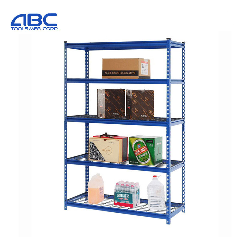 5 Tiers Boltless Rivet Racking System Z Beam Heavy Duty Boltless Metal Steel Industrial Shelving Unit Black Custom Boltless Rack