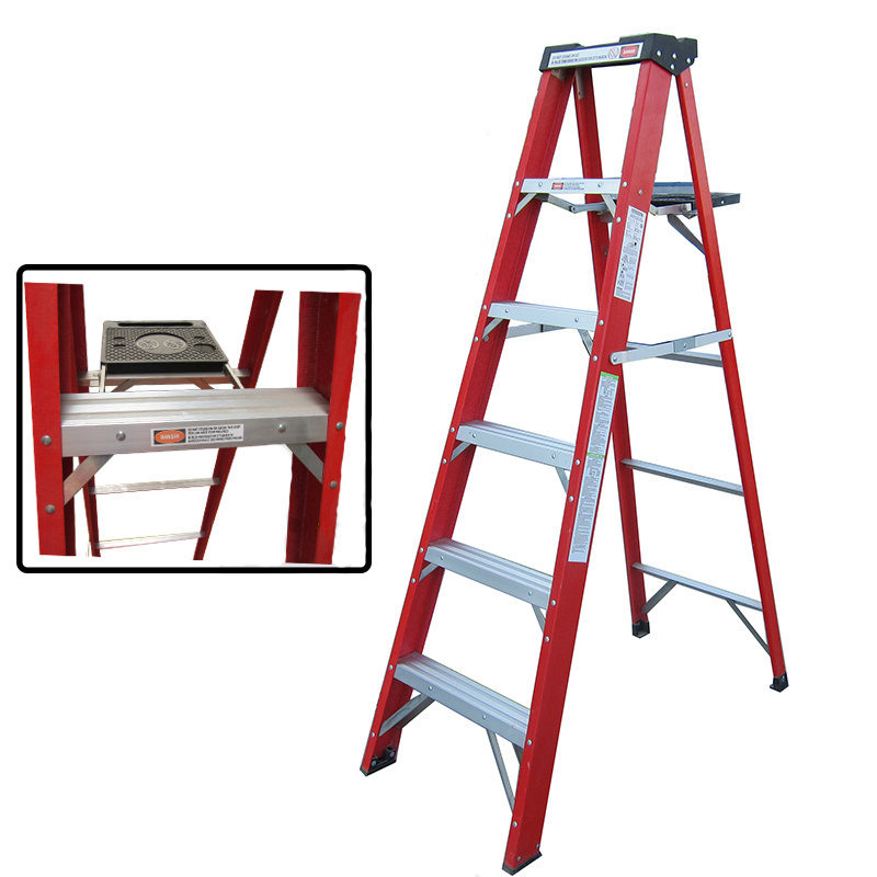 2 3 4 5 6 7 8 9 10 11 12 steps a shape folding electrician insulated fiberglass electric step ladder for home used