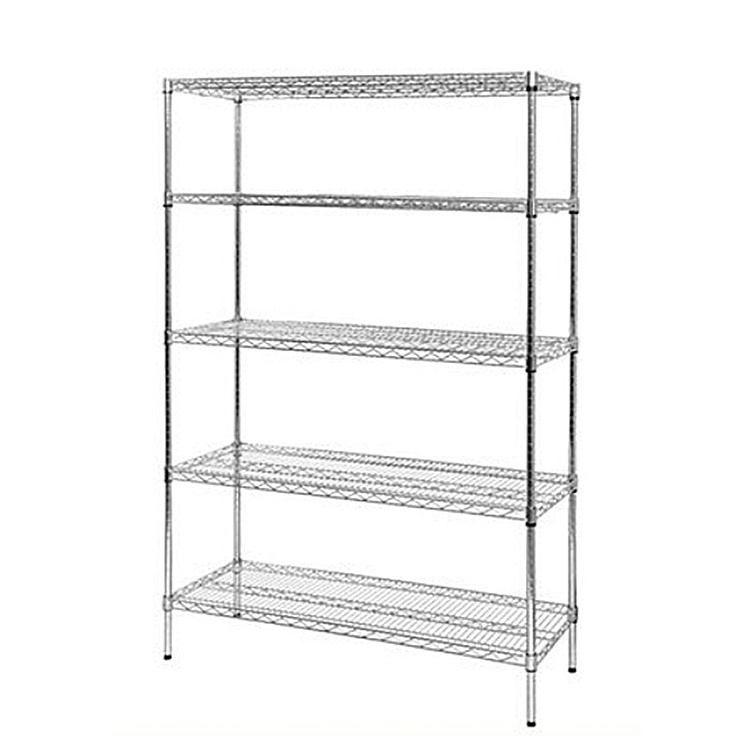 Good Price Wholesale 18 x 48 x 72 Inch 5 Tier Garage Metal Chrome Wire Shelving Rack