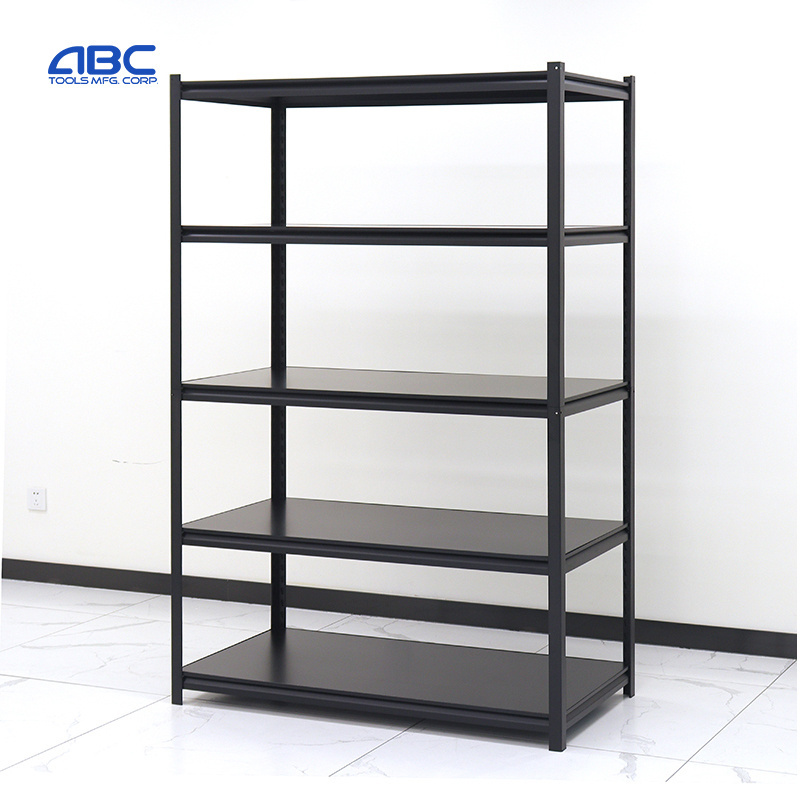 Heavy duty metal boltless adjustable shelving units rack large steel boltless concealed holes racking shelves black