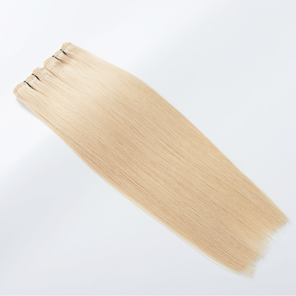 Hot Sale Weft Hair Extensions Human Remy Virgin Cuticle Hair Double Drawn Best Double Drawn Machine Weft