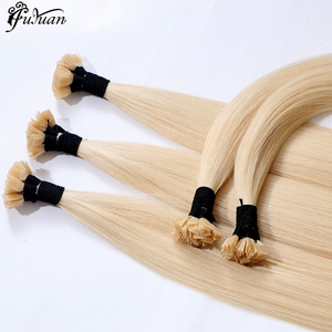 Factory Double Drawn Cuticle Aligned Virgin Russian Remy Hair Italian Keratin Prebonded Flat Tip Human Hair Extension