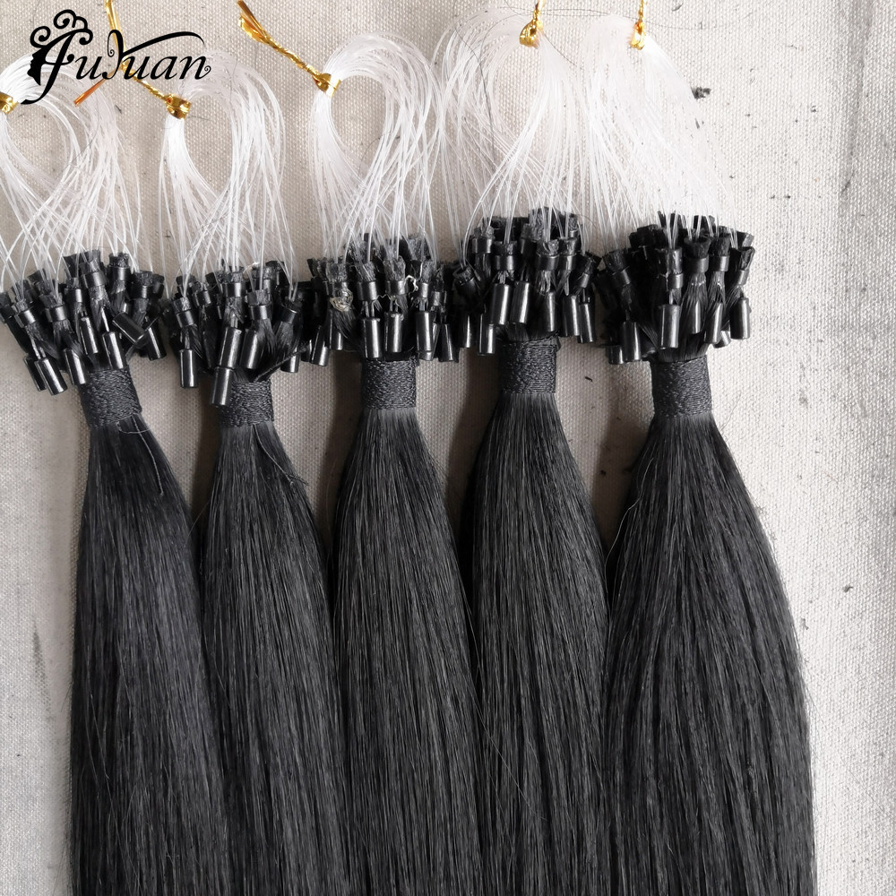 Human Micro Loop Ring Hair Extensions Unprocessed Virgin Peruvian Chinese Hair Nano Hair Nano Ring Looper Tool Nano Ring Pu Weft