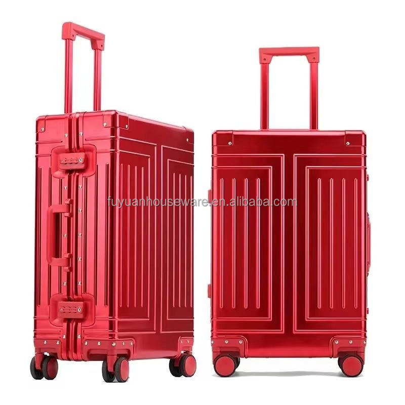 Original top quality all aluminum magnesium alloy luggage large capacity aluminum frame pure metal suitcase password case