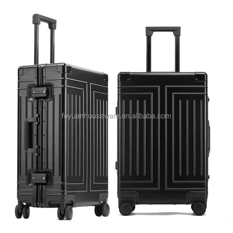 Original top quality all aluminum magnesium alloy luggage large capacity aluminum frame pure metal suitcase password case