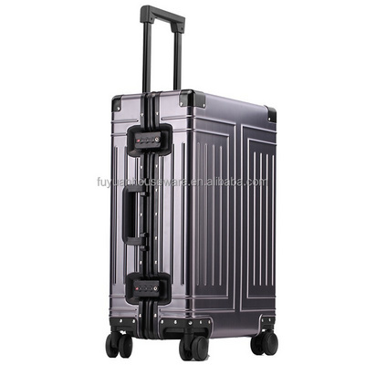 Original top quality all aluminum magnesium alloy luggage large capacity aluminum frame pure metal suitcase password case