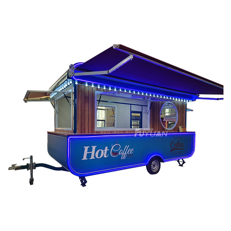 Best Seller Fast Food Truck Mobile Food Cart Hot Dog/Ice Cream Trailer With Sun Umbrella For Sale