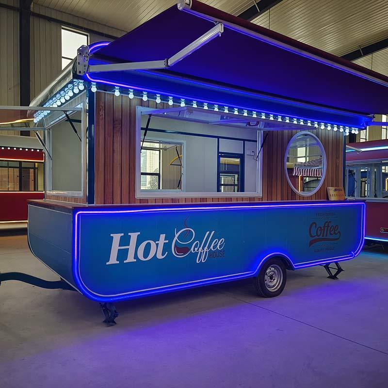 Best Seller Fast Food Truck Mobile Food Cart Hot Dog/Ice Cream Trailer With Sun Umbrella For Sale