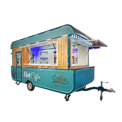 Mobile Bar Coffee Truck Mobile Restaurant Cater Trailer Food Track Remorque Fast Food Truck with Oven Fryer