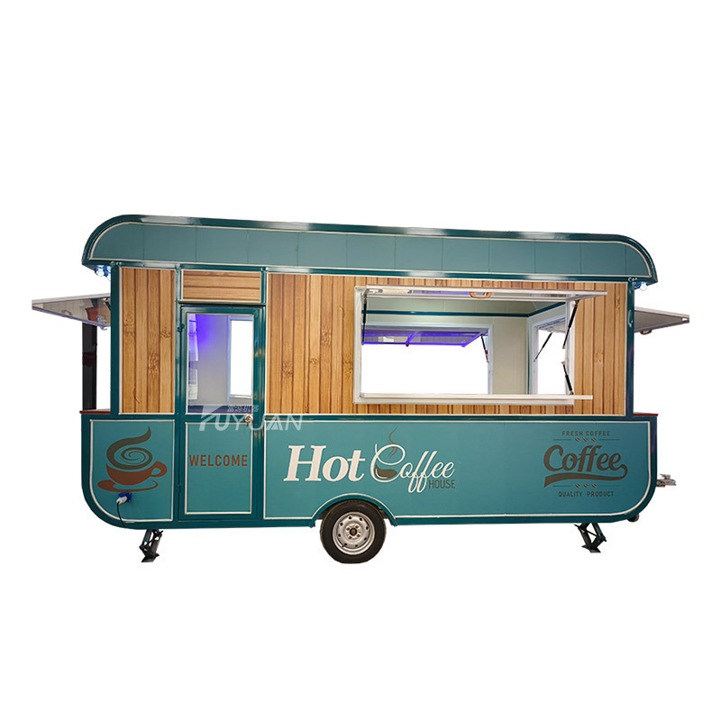 Mobile Bar Coffee Truck Mobile Restaurant Cater Trailer Food Track Remorque Fast Food Truck with Oven Fryer