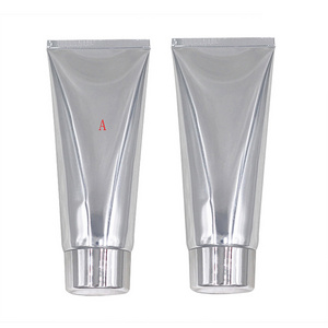 Fuyun Silver Empty custom 100ml Round Cosmetic plastic tube packaging for facial cream