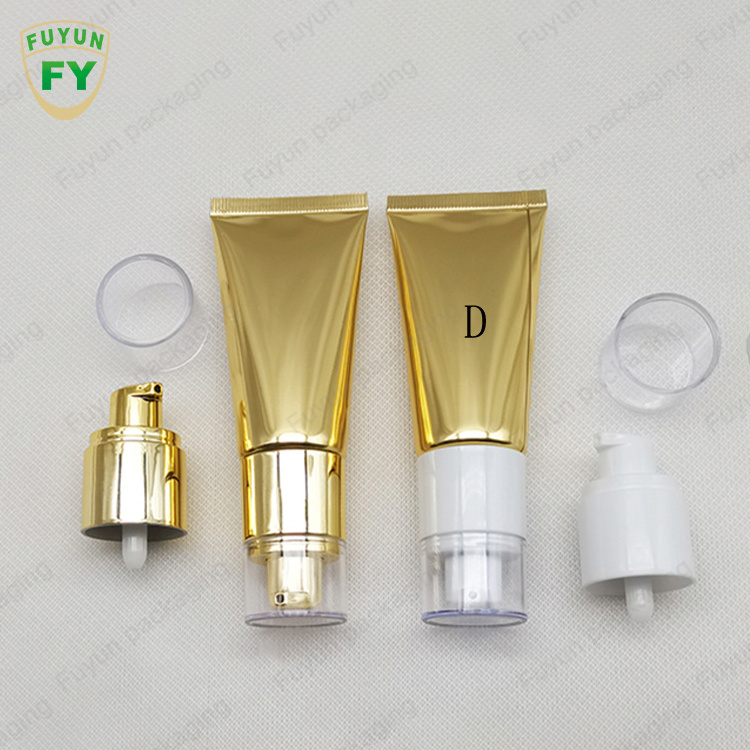 Fuyun Refillable Gold Aluminum Plastic 30g Face Cream Eye Squeeze Composite Tube Empty Hand Cream Tube Cosmetic Packaging Tubes