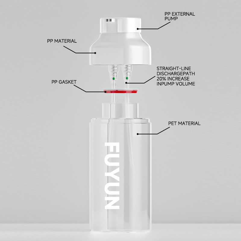 Fuyun Wholesale New 200ml 500ml Empty Double Tube Dual Chamber 2 in 1 Lotion Pump Bottle Plastic Cosmetic Shampoo pump Bottle