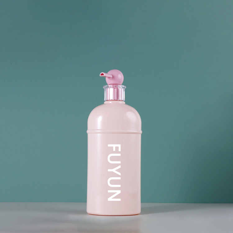 Fuyun New Design Unique Shape 500ml 800ml PET Shampoo Lotion Bottles shower gel bottle with Pump