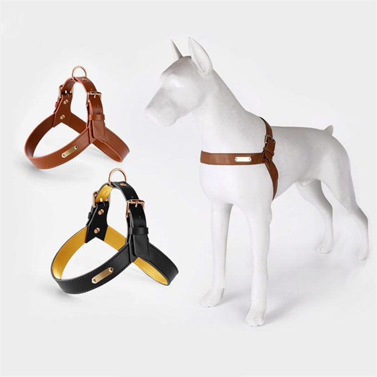 Manufacturer Custom Logo Premium Wholesale Waterproof Luxury Dog Harness Leather Dog Harness