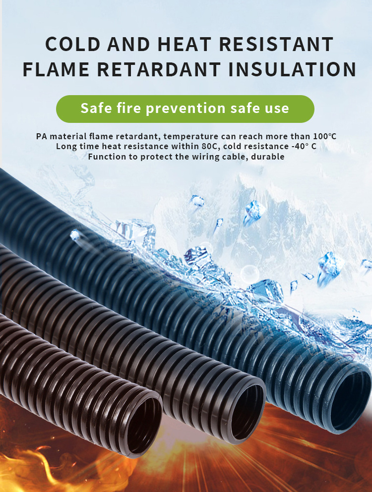 flame retardant insulation corrugated pipe tubing flexible hose tube pipe no split 1/4'' inch electrical flexible conduit