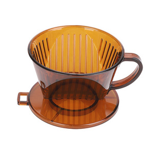 Wholesale brown color 4 hole plastic dripper reusable coffee filter