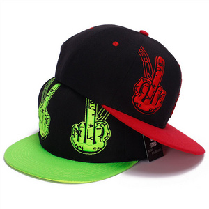 Custom logo flip up brim blank vintage embroidery snapback hats