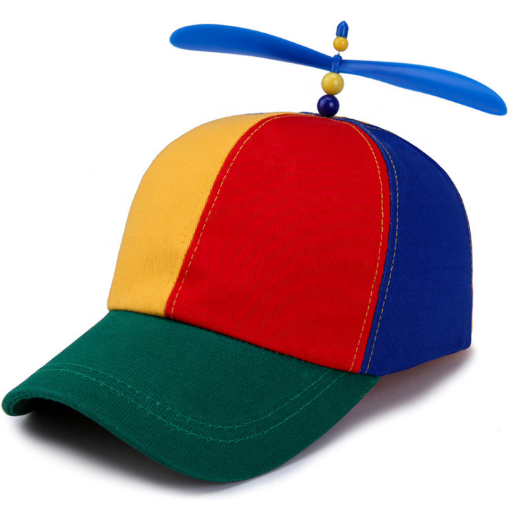 New baseball cap with propeller manufacturing custom hat small airplane red yellow blue baseball cap INS hat