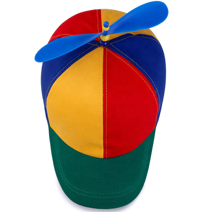 New baseball cap with propeller manufacturing custom hat small airplane red yellow blue baseball cap INS hat