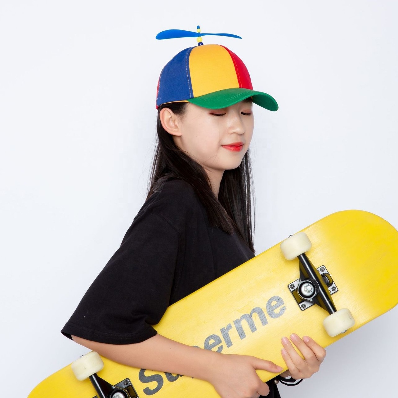 New baseball cap with propeller manufacturing custom hat small airplane red yellow blue baseball cap INS hat