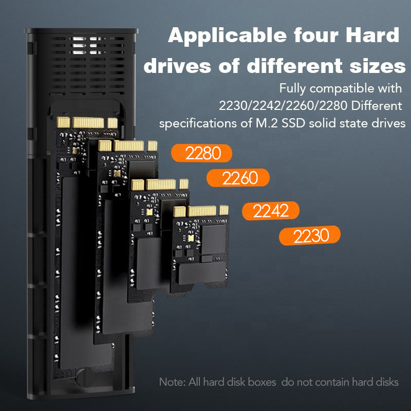 M2 SSD Case NVME Enclosure PCI-e protocol SSD M.2 to USB Type C Hard Drive Enclosure for externalNVME PCIE SSD Adapter Case