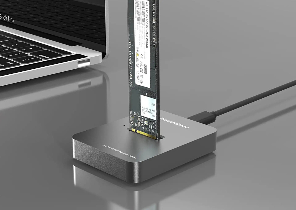 Aluminium M.2 Dock Dual Ssd NVMe Docking Station Usb 3.1 Support Ssd M Key Offline Clone M.2 Sata Ssd Docking Station