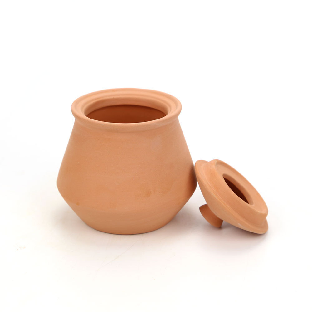 Natrual  terracotta clay yogurt pot with lid