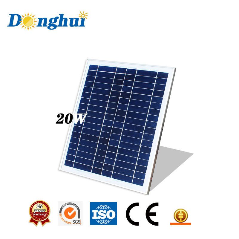 Dongsun solar 18v 20w or more solar panels 36 cells poly 460*350*17mm solar panel 25w