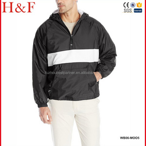 Men's pullover windbreaker jacket with Kangaroo pocket