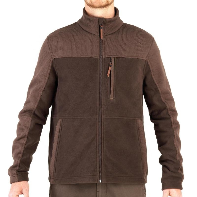 Outdoor hunting clothing for men's fleece jacket for hunting winter wear with knitted fabric