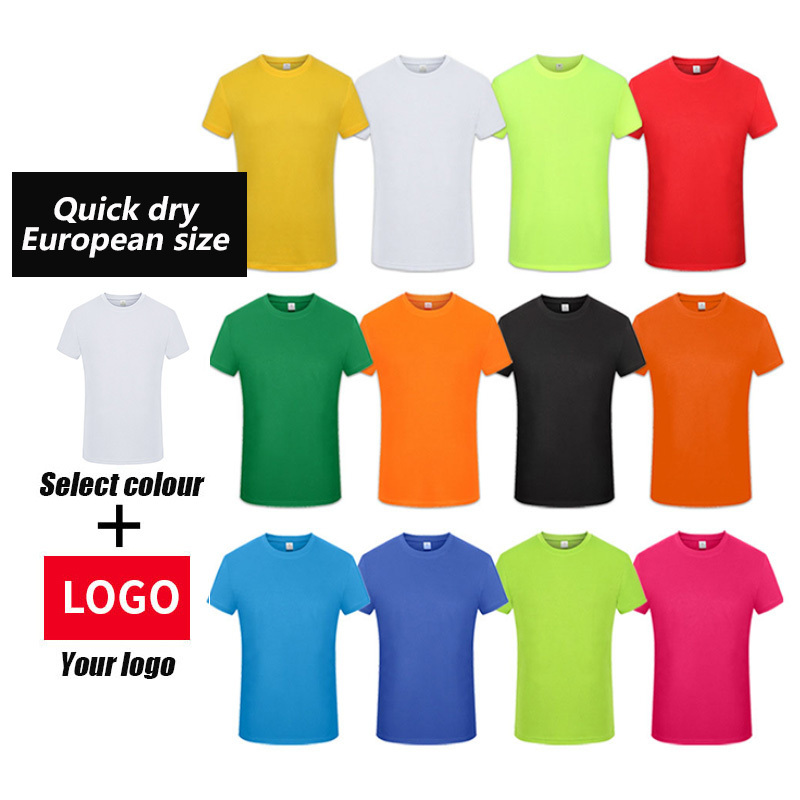 Unisex sport gym polyester quick drying running t shirts bulk custom blank t-shirt screen printing summer t shirt for men