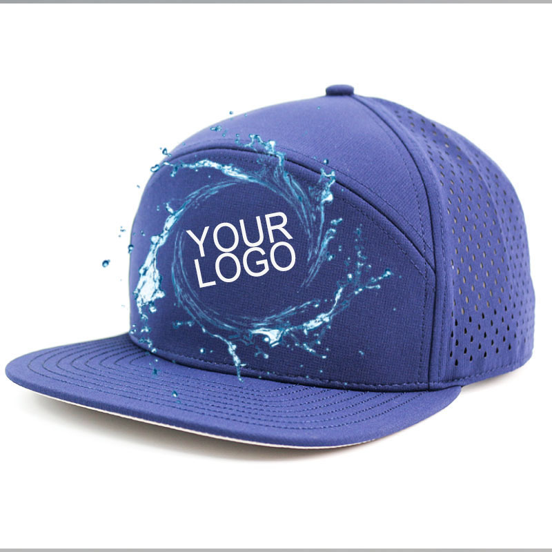 Custom rubber logo snapback gorras cutting perforated hat sports water proof laser cut hole hydro hat