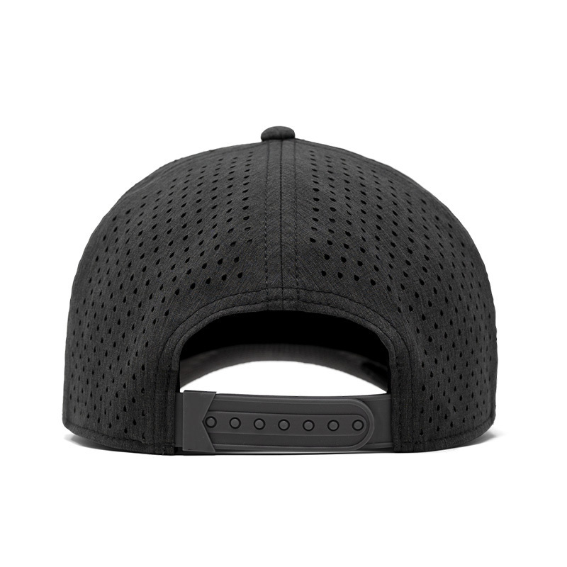 Custom waterproof laser cut drilled hole perforated hat 5 panel nylon snapback cap gorras hats for men