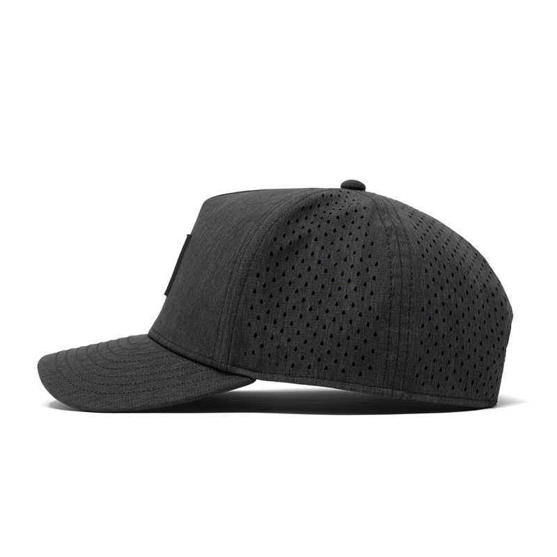 Custom waterproof laser cut drilled hole perforated hat 5 panel nylon snapback cap gorras hats for men