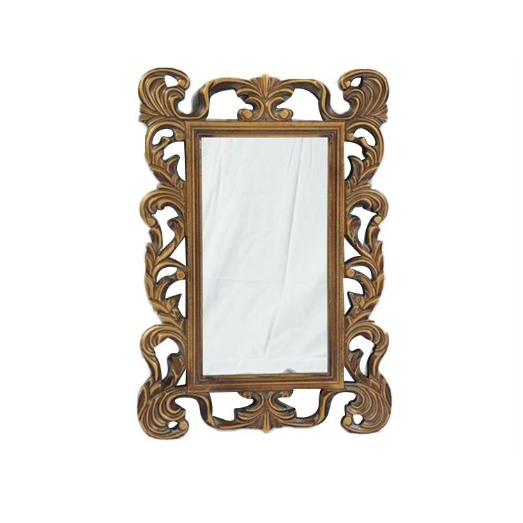 China OEM manufacturer classical decorative wholesale collage hand unfinished carved wood mirror frame