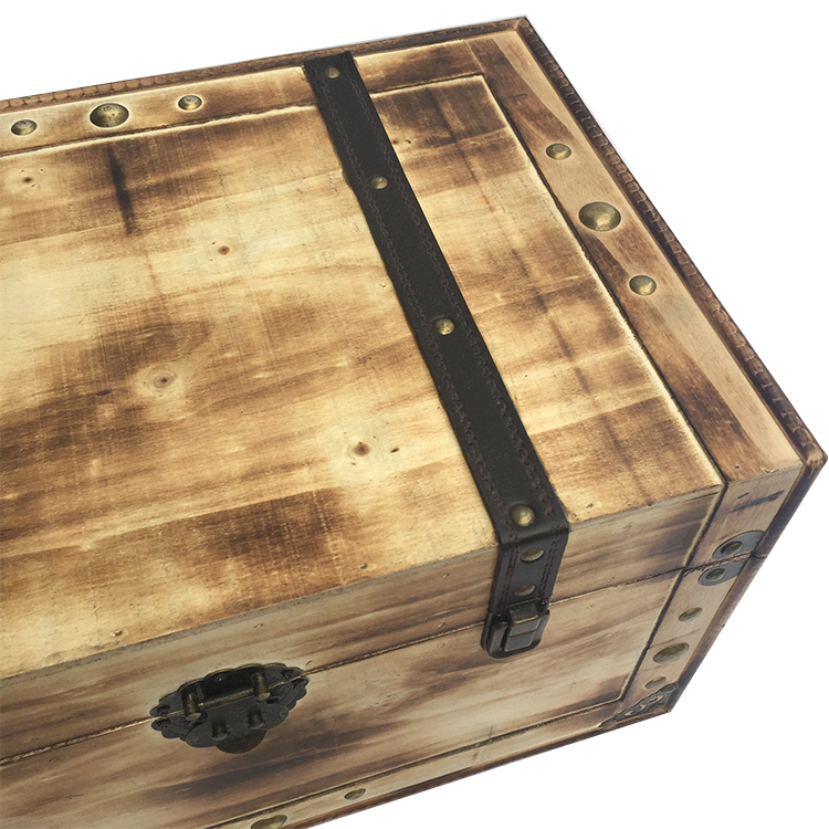 Wholesale custom OEM handmade wooden home storage trunks decorative chests luxury wooden boxes with lids