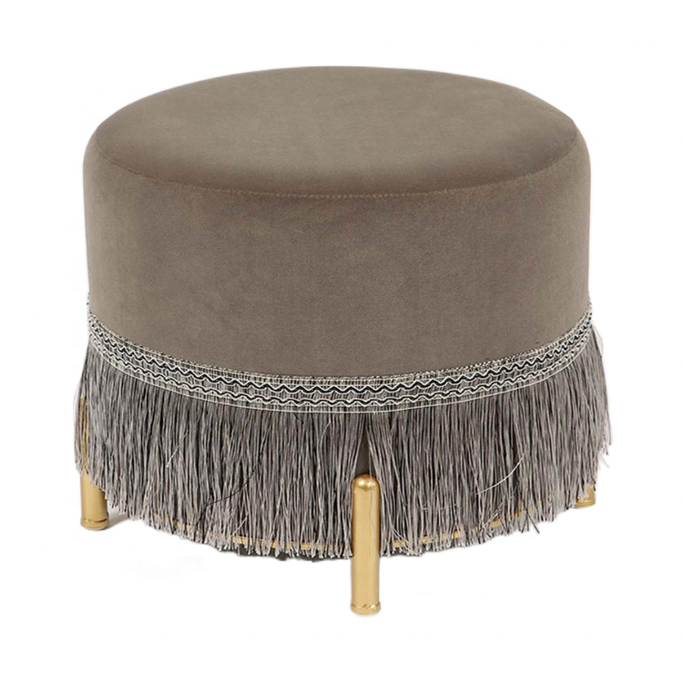 Luxury Metal Foot Step Stool Gold Bar Stool Velvet Bar Chair Green Velvet Chair Metal-legged Furniture Ottoman