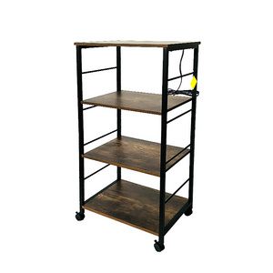 Metal Utility Rolling Carts Kitchen Microwave Storage Racks on Wheels Standing Shelf Unit for Home Office Bedroom Drom Apartment