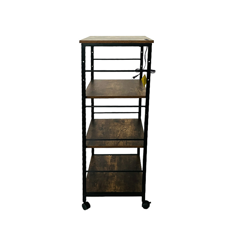 Metal Utility Rolling Carts Kitchen Microwave Storage Racks on Wheels Standing Shelf Unit for Home Office Bedroom Drom Apartment