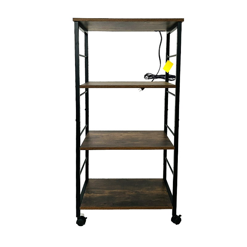 Metal Utility Rolling Carts Kitchen Microwave Storage Racks on Wheels Standing Shelf Unit for Home Office Bedroom Drom Apartment